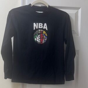 Zara NBA Kids Black Long Sleeve Tee with Team Logos size 9-10